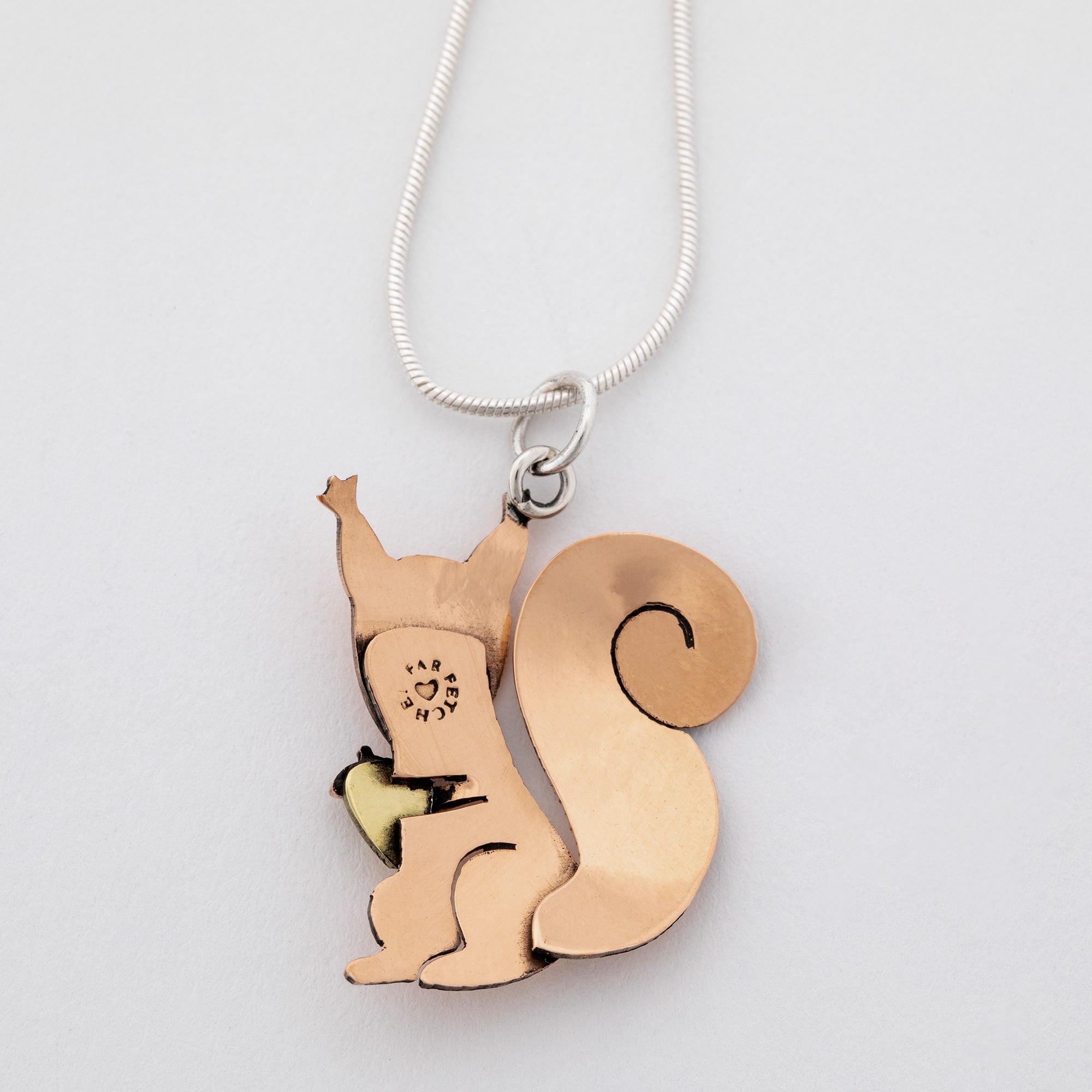 Squirrel Mixed Metal Necklace - Aaria Tees Aaria Tees