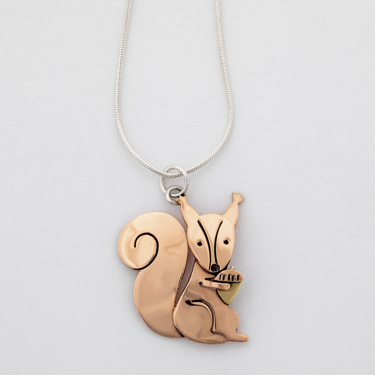 Squirrel Mixed Metal Necklace - Aaria Tees