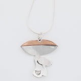 Mushroom Sterling & Copper Necklace - Aaria Tees Aaria Tees