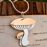 Mushroom Sterling & Copper Necklace - Aaria Tees Aaria Tees