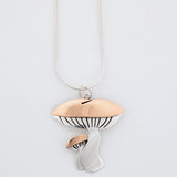 Mushroom Sterling & Copper Necklace - Aaria Tees Aaria Tees