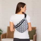 Plaid Paw Print Large Fanny Pack with 3 Zippered Pockets - Aaria Tees Aaria Tees
