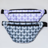 Plaid Paw Print Large Fanny Pack with 3 Zippered Pockets - Aaria Tees Aaria Tees