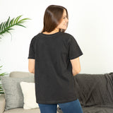 Paw Print Moon Acid Wash V-Neck Tee - Aaria Tees Aaria Tees
