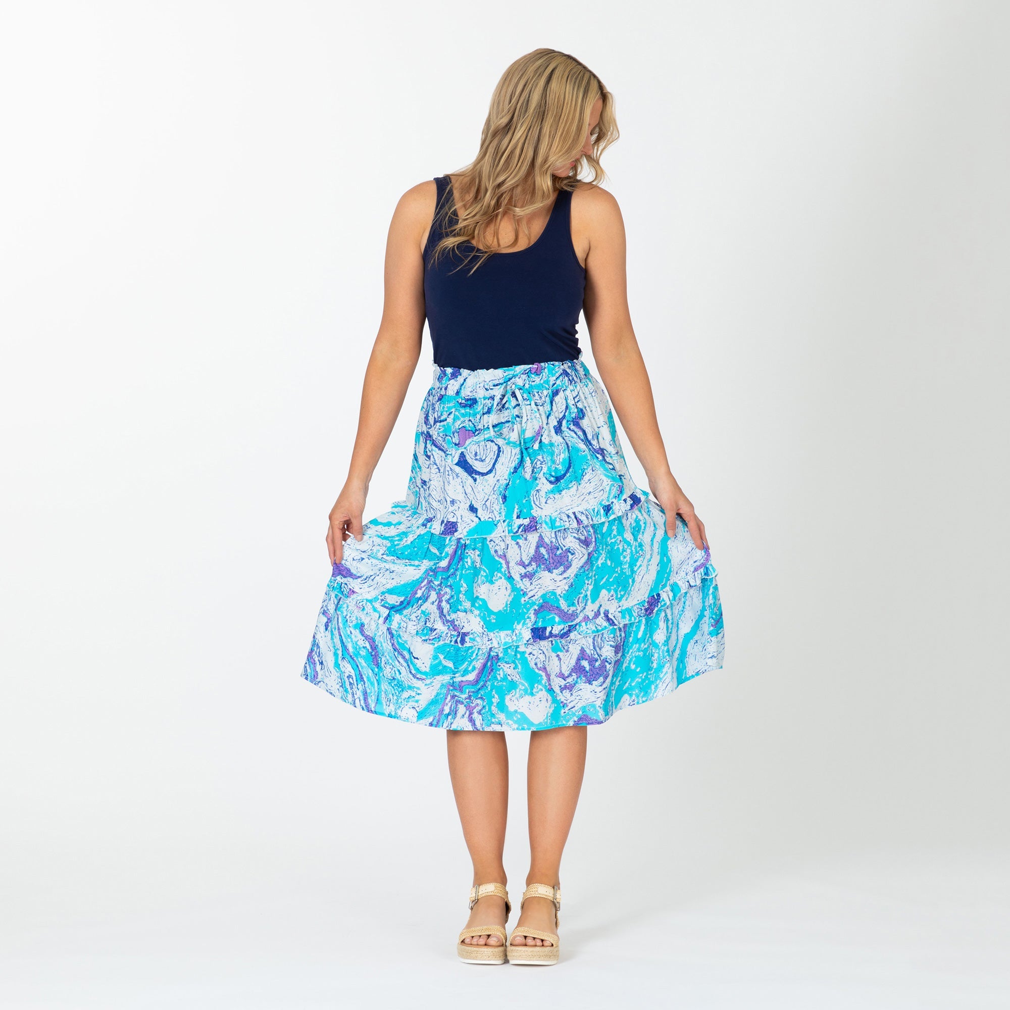 Swirl Dye Ruffle Separates - Aaria Tees Aaria Tees