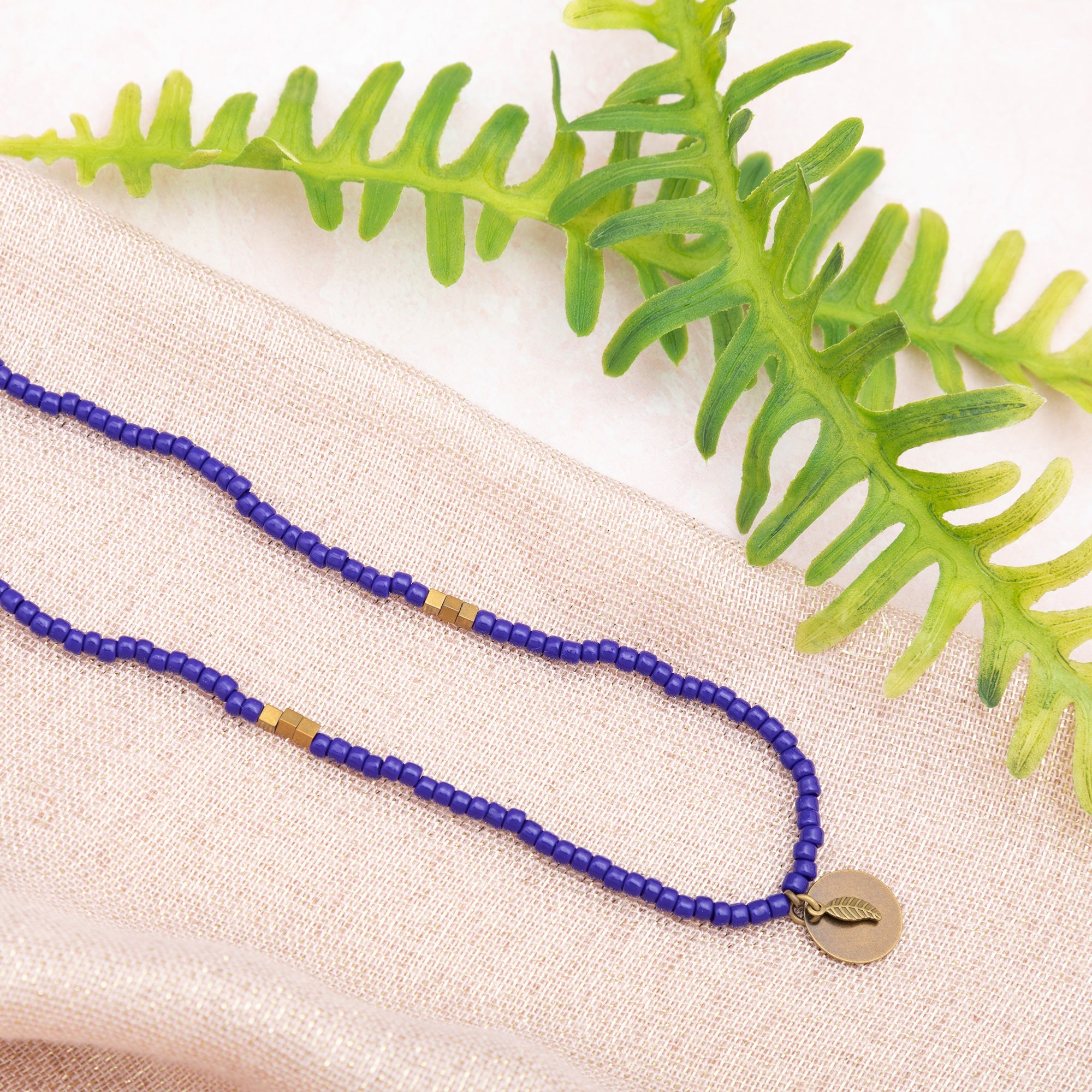 Iraqi Leaf Charm Beaded Necklace - Aaria Tees Aaria Tees