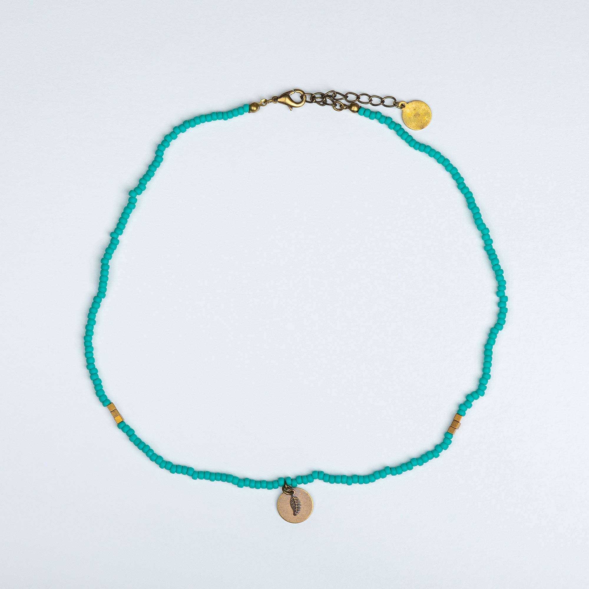 Iraqi Leaf Charm Beaded Necklace - Aaria Tees Aaria Tees