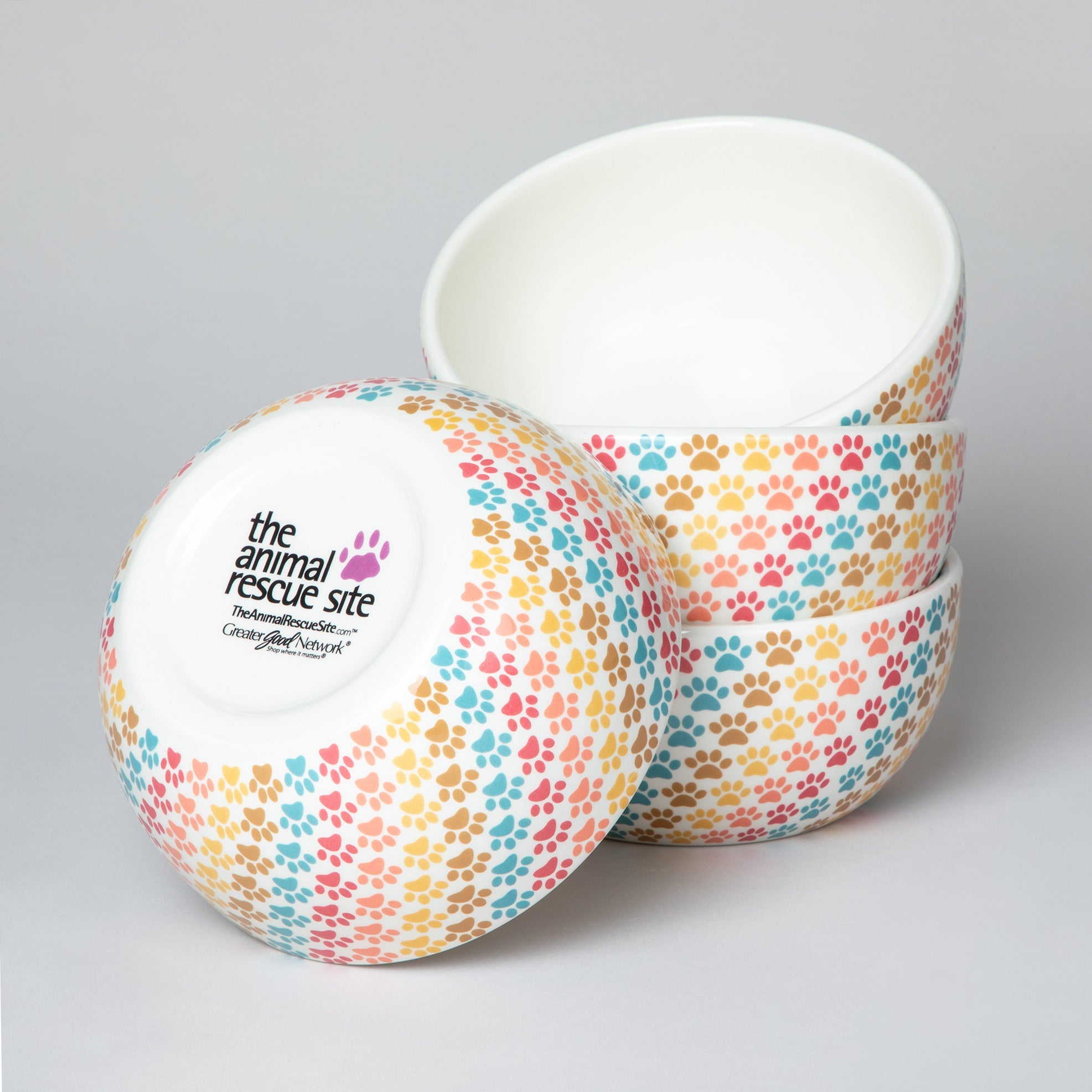 Ceramic Paw Lover Soup or Salad Bowl - Set of 4 - Aaria Tees Aaria Tees