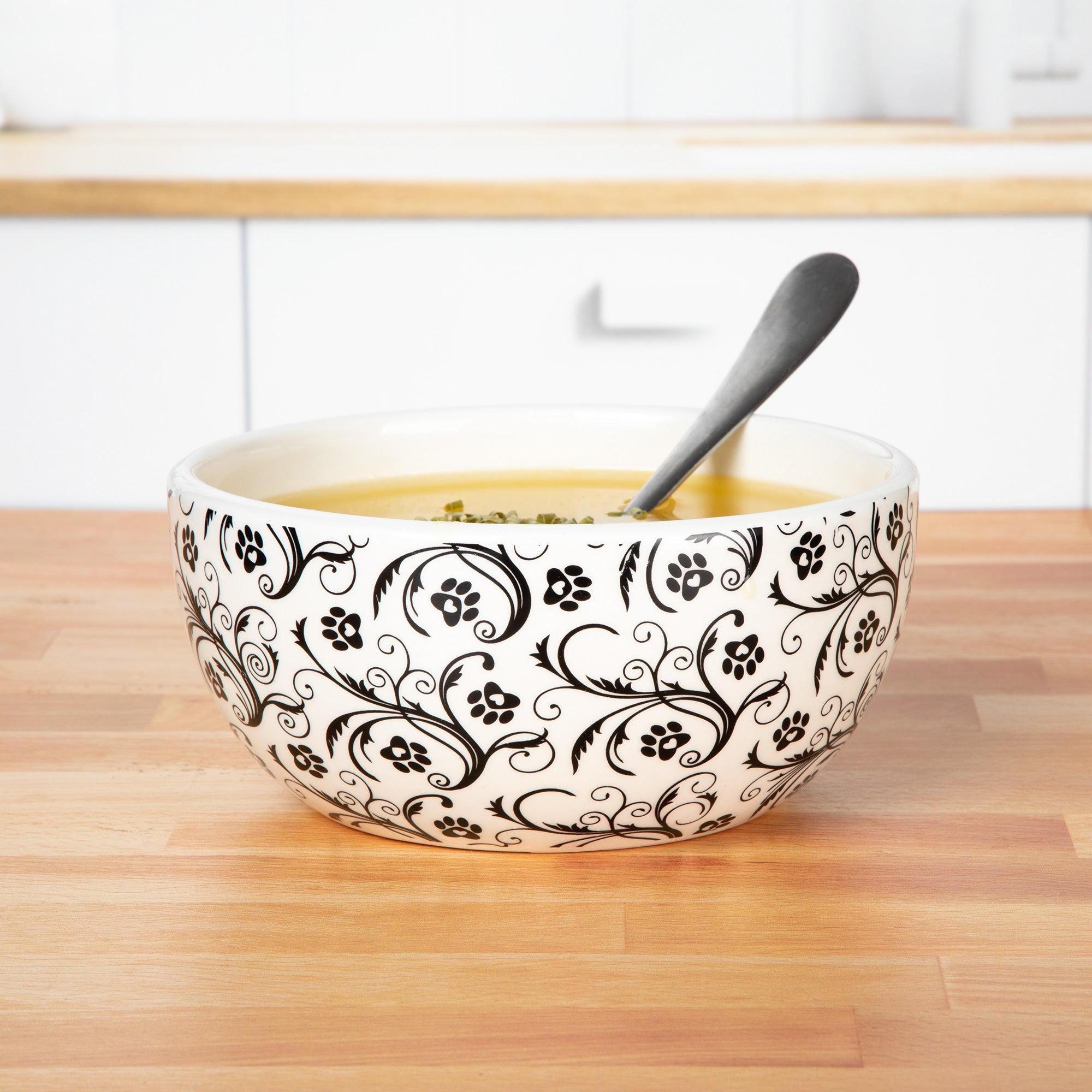 Ceramic Paw Lover Soup or Salad Bowl - Set of 4 - Aaria Tees Aaria Tees