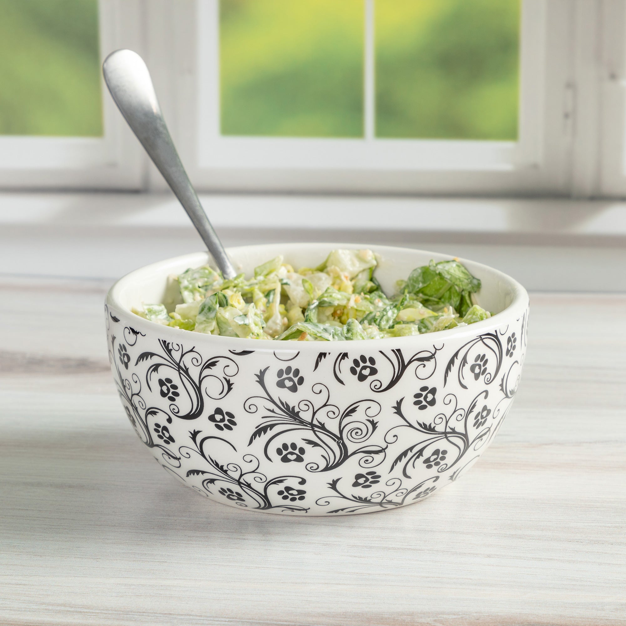Ceramic Paw Lover Soup or Salad Bowl - Set of 4 - Aaria Tees Aaria Tees