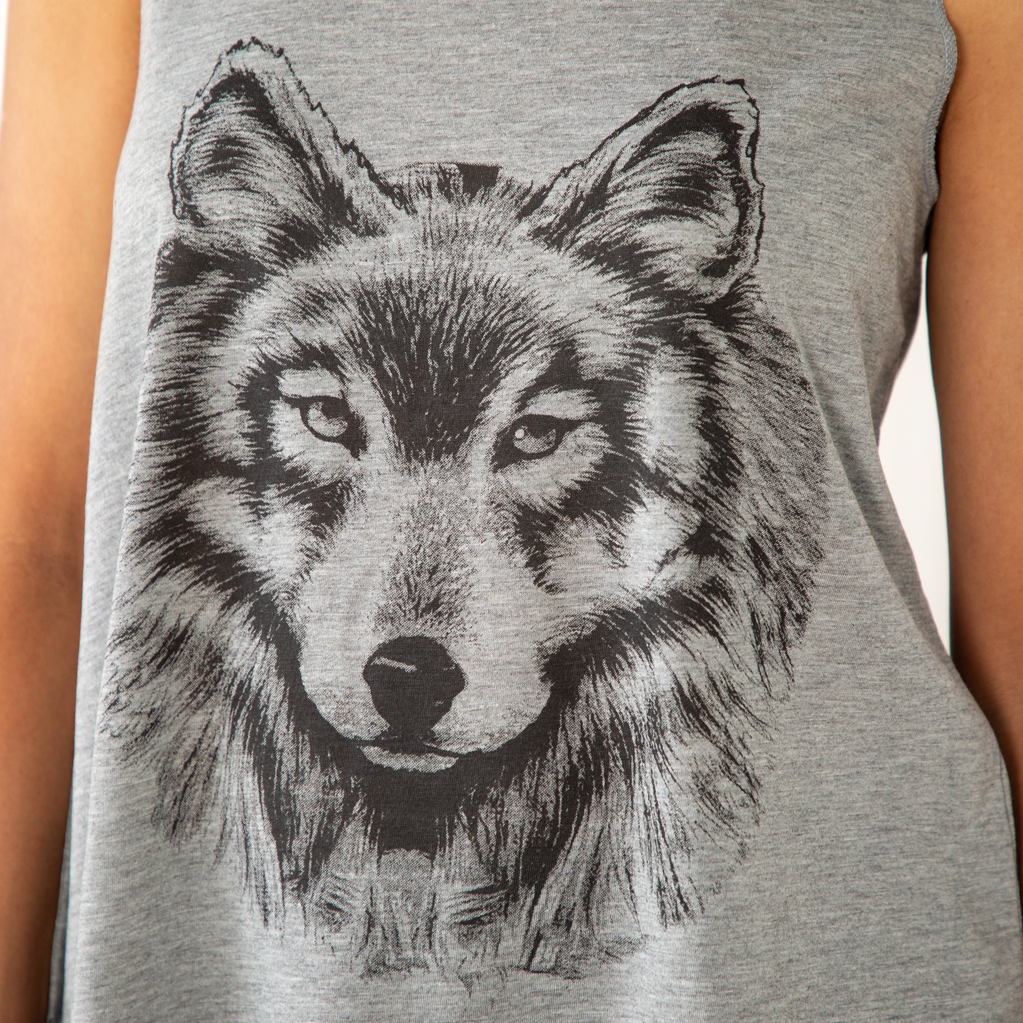 Gray Wolf Tank Top - Aaria Tees Aaria Tees