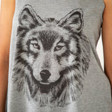 Gray Wolf Tank Top - Aaria Tees Aaria Tees