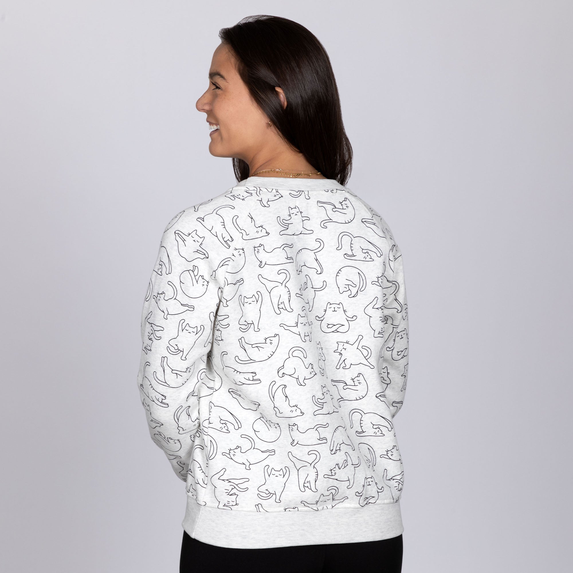 Cat Yoga Crew Sweatshirt - Aaria Tees Aaria Tees