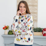 All Over Rooster Crewneck Sweatshirt - Aaria Tees Aaria Tees