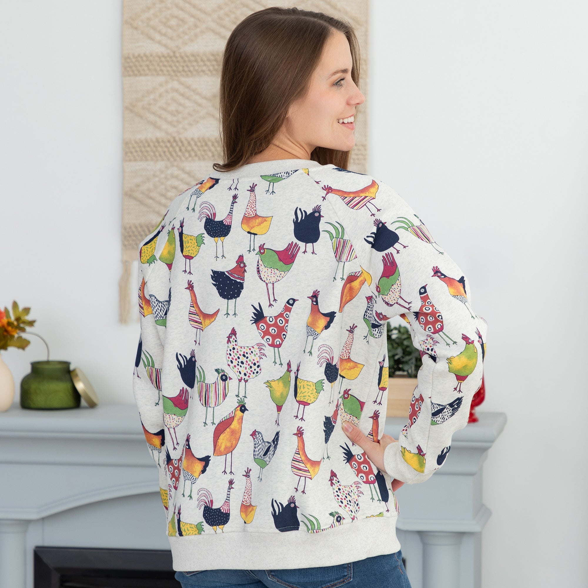All Over Rooster Crewneck Sweatshirt - Aaria Tees Aaria Tees