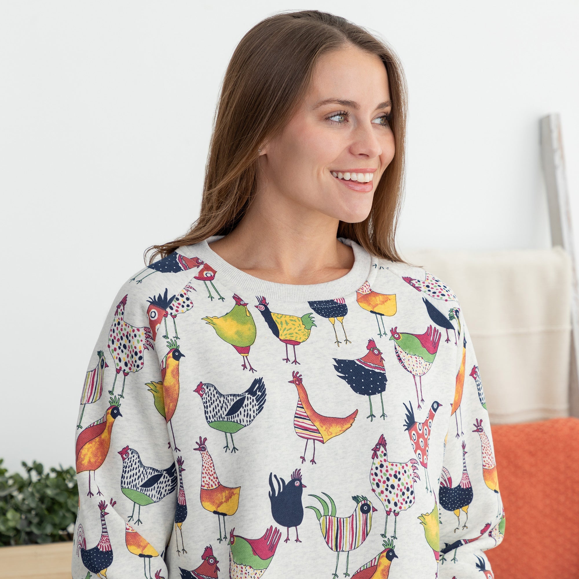 All Over Rooster Crewneck Sweatshirt - Aaria Tees Aaria Tees