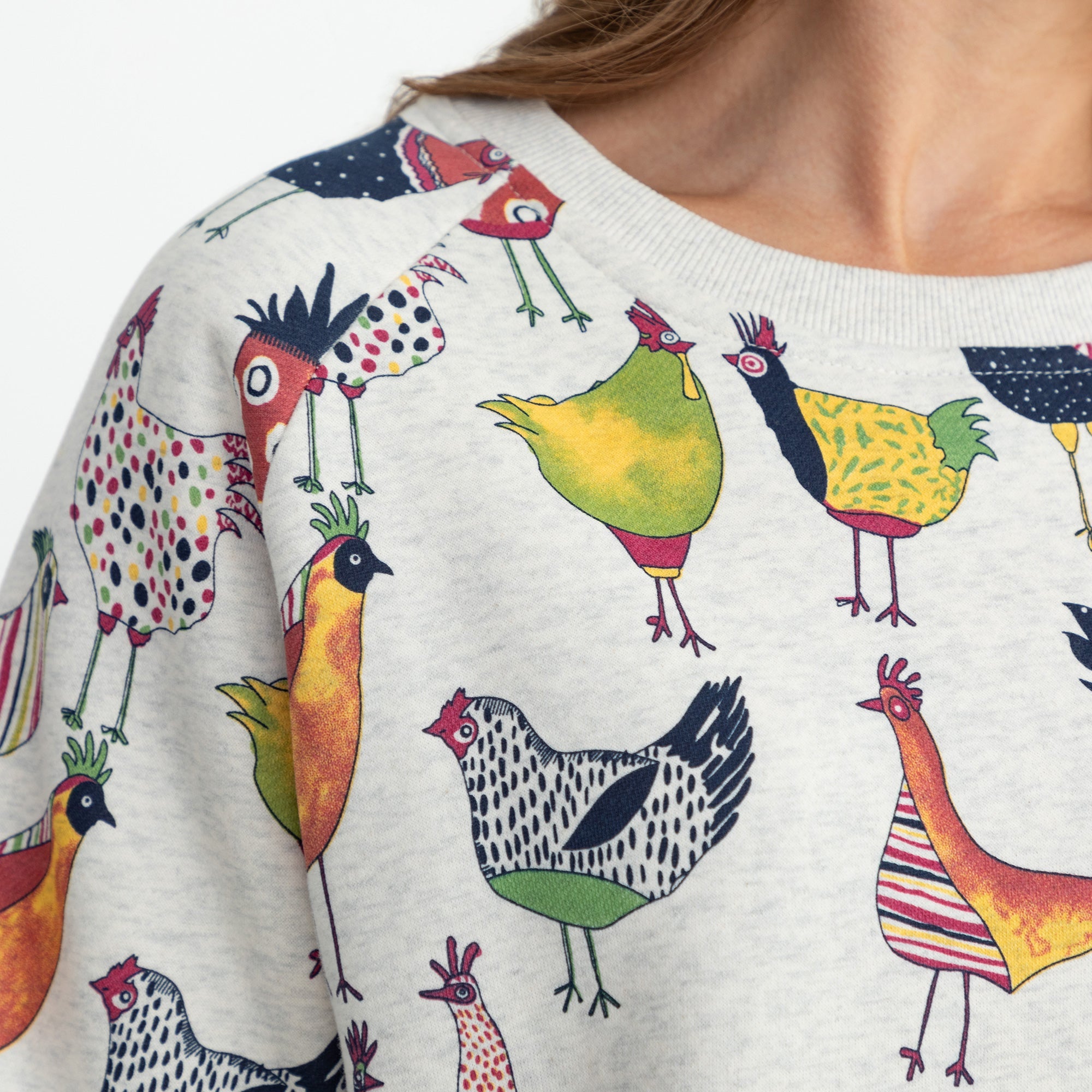 All Over Rooster Crewneck Sweatshirt - Aaria Tees Aaria Tees