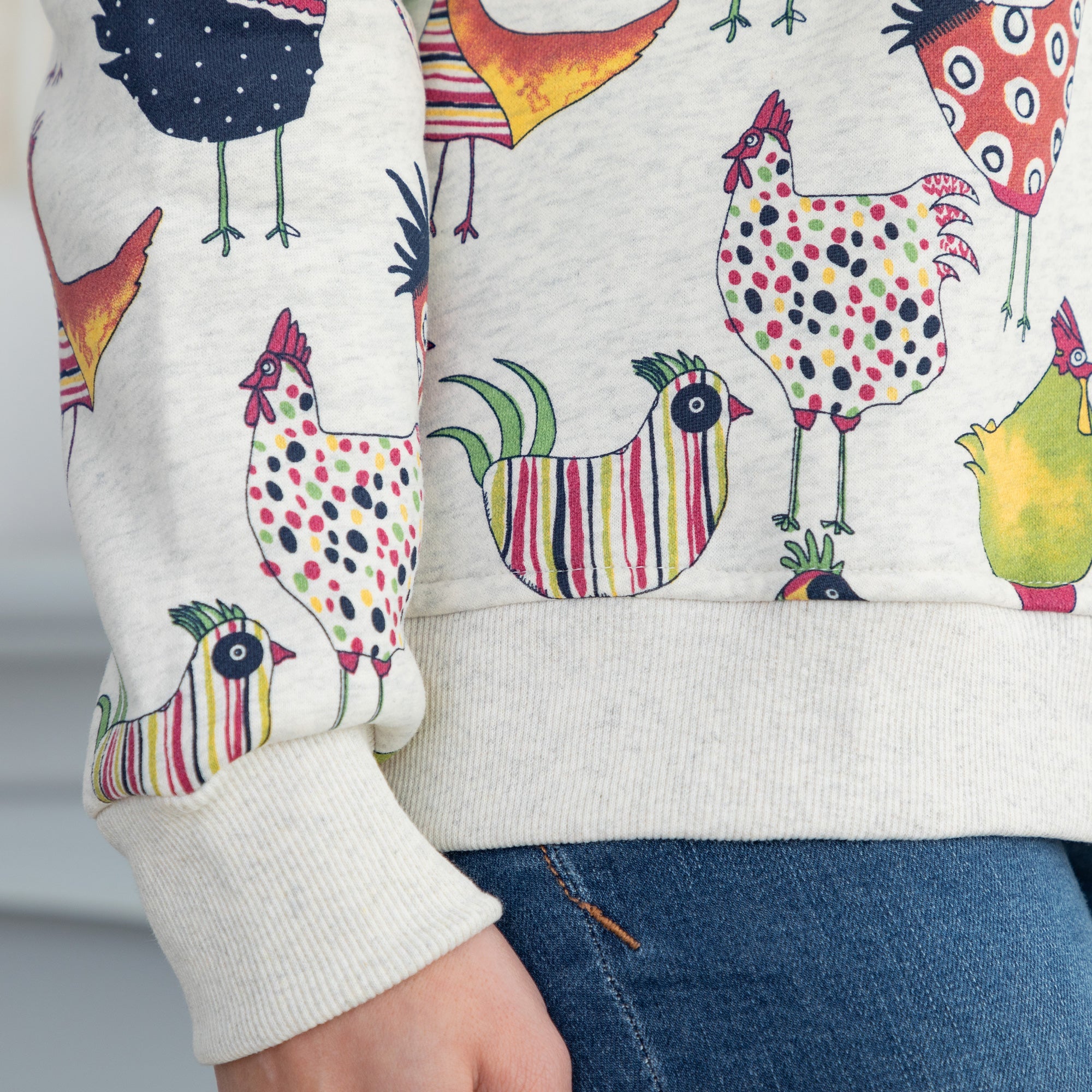 All Over Rooster Crewneck Sweatshirt - Aaria Tees Aaria Tees