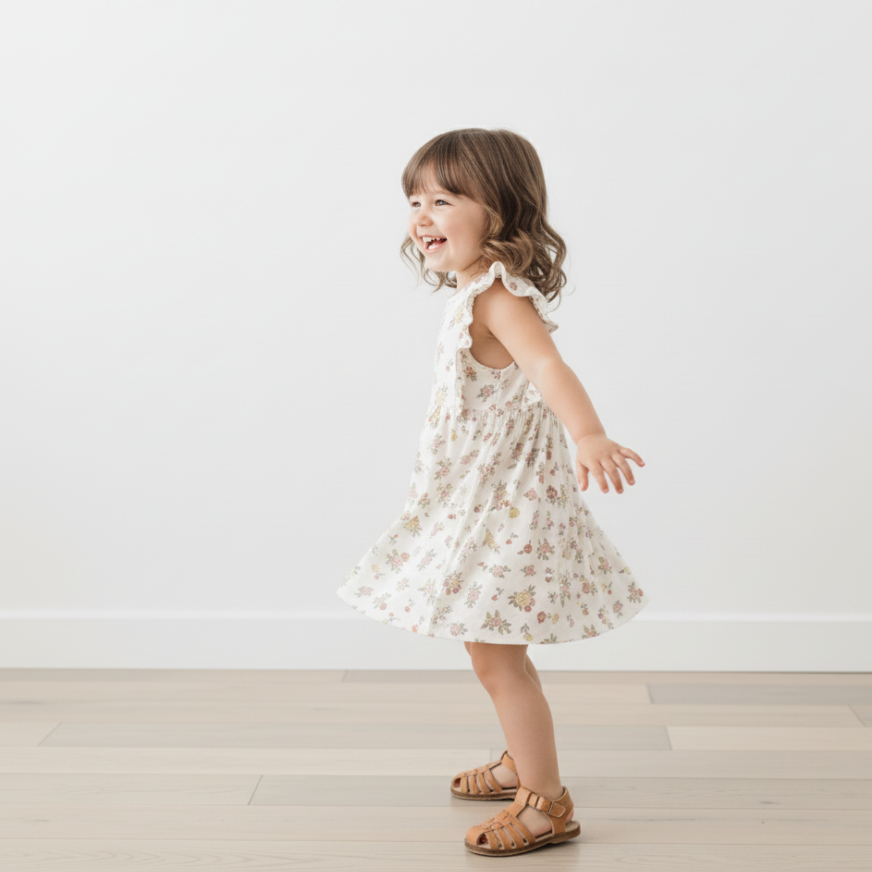 Organic Flutter Dress - Meadow - Aaria Tees Aaria Tees