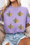 Wisteria Mardi Gras Sequined Pattern Holiday T Shirt Aaria Tees