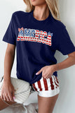 Blue Coquette AMERICA Printed Relaxed T Shirt Aaria Tees