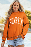 Carrot Pumpkin/Fall Letter Print Mock Neck Tunic Pullover Sweatshirt - Aaria Tees Aaria Tees