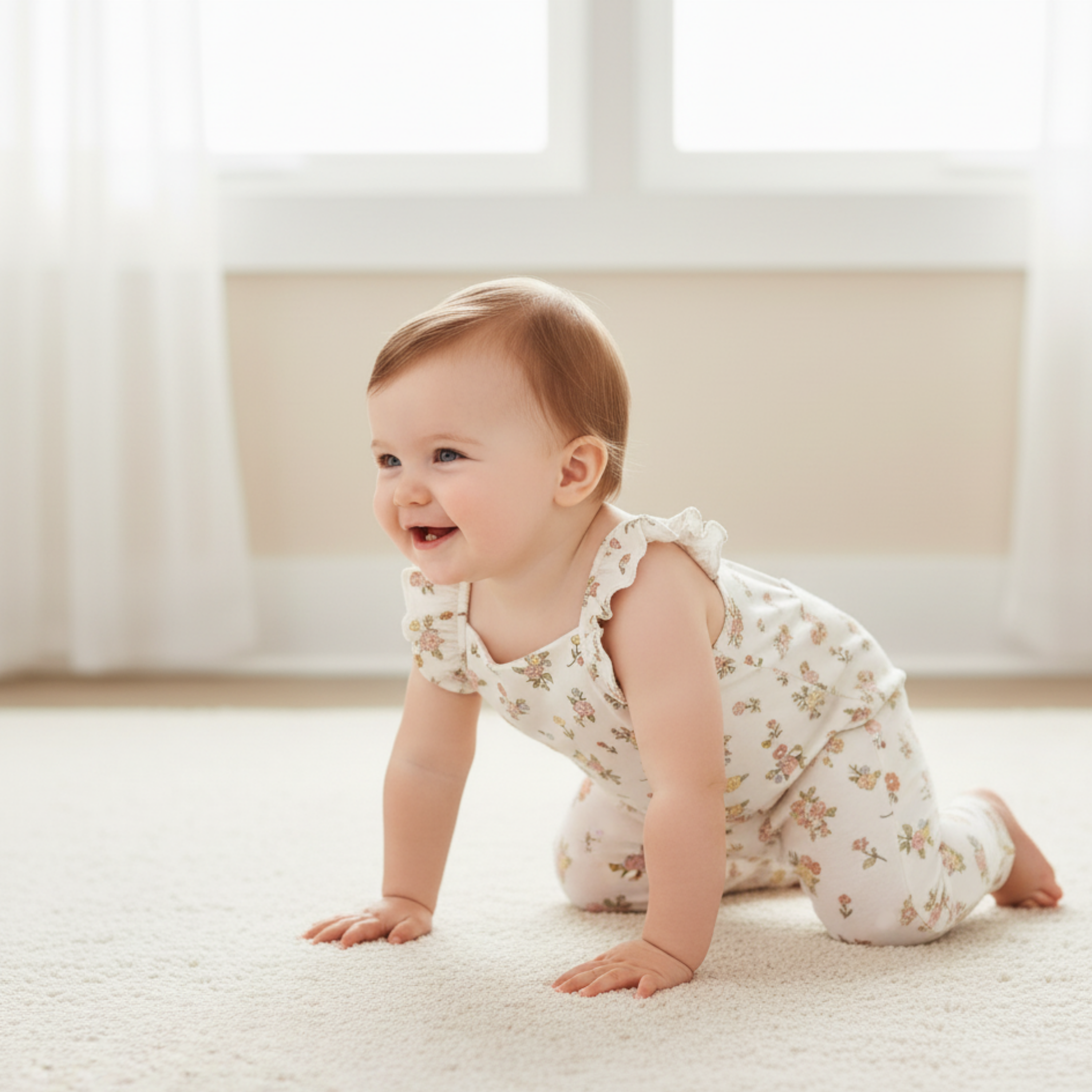 Organic Flutter Romper - Meadow - Aaria Tees Aaria Tees