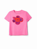 Flower Graphic Round Neck T-Shirt Aaria Tees