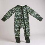 Green Bamboo Zippy Pajamas - Eco-Friendly Kids Sleepwear Aaria Tees