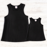 Black blank basic kids teens adult tank top - Aaria Tees Aaria Tees