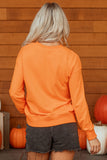 Grapefruit Orange Spooky Graphic Halloween Crew Neck Holiday Sweatshirt Aaria Tees