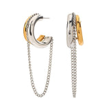 Blaine Two Tone Chain Hoop Aaria Tees