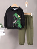 Children's Dinosaur Graphic Hoodie and Pants Set Aaria Tees