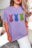 Wisteria Easter Shiny Bunny Graphic Crewneck T Shirt - Aaria Tees Aaria Tees