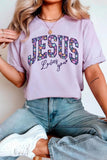 Orchid Petal Christian Floral Letter Graphic Round Neck T Shirt - Aaria Tees Aaria Tees