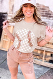 Jet Stream Checkered Baseball Graphic Tee Aaria Tees
