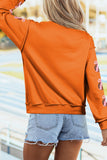 Carrot Sequined Pumpkin Applique Pumpkin Graphic Customized Sweatshirt Aaria Tees