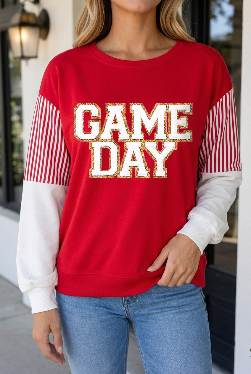 Melany Game Day Graphic Pullover - Aaria Tees Aaria Tees