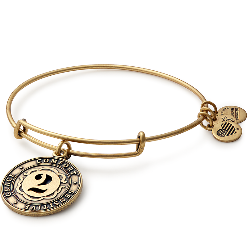 Number 2 Charm Bangle Bracelet | Grace, Comfort, and Sensitive - Aaria Tees Aaria Tees