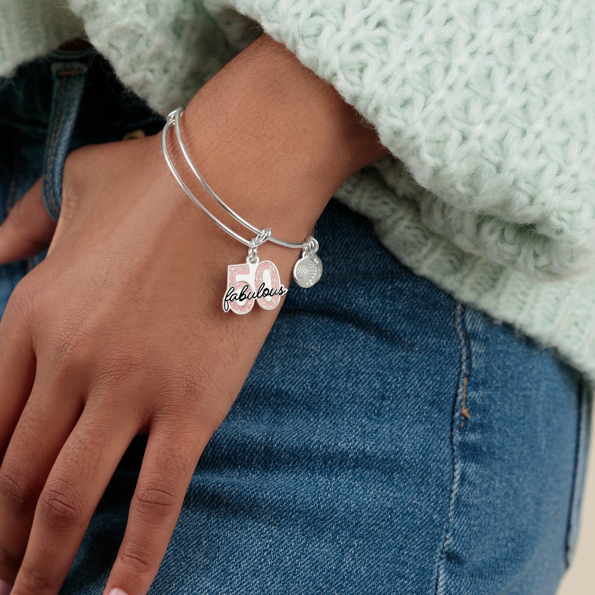'Fabulous 50' Charm Bangle - Aaria Tees Aaria Tees