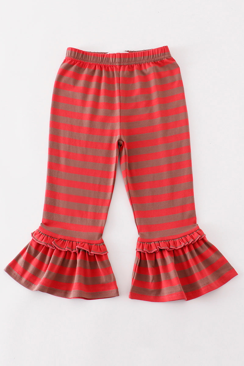 Platinum Red stripe ruffle pants - Aaria Tees
