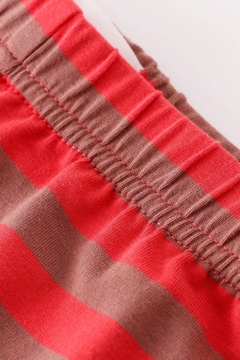 Platinum Red stripe ruffle pants - Aaria Tees Aaria Tees