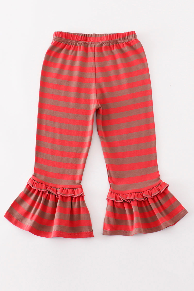 Platinum Red stripe ruffle pants - Aaria Tees Aaria Tees
