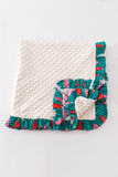 Platinum Pink plaid ruffle soft knitted blanket - Aaria Tees Aaria Tees