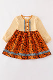 Platinum Yellow halloween print stripe dress Aaria Tees