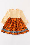 Platinum Yellow halloween print stripe dress Aaria Tees
