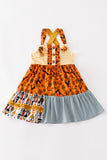 Platinum Yellow halloween print apron dress - Aaria Tees Aaria Tees