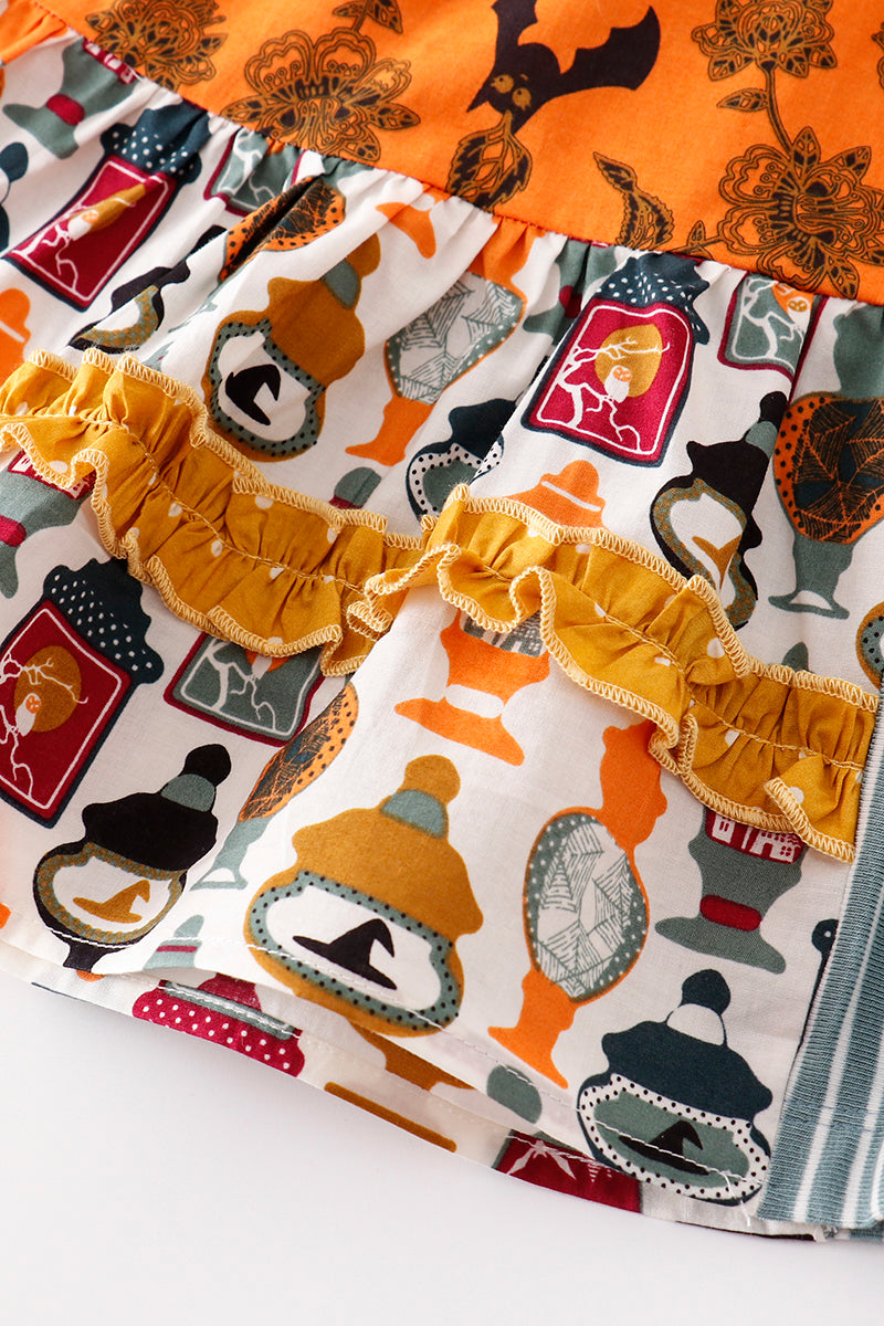 Platinum Yellow halloween print apron dress - Aaria Tees Aaria Tees