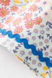 Platinum Blue floral print ruffle dress - Aaria Tees Aaria Tees