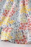 Platinum Blue floral print ruffle girl dress Aaria Tees